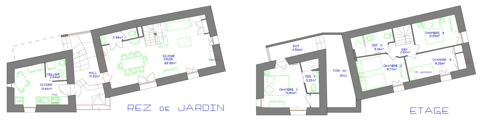 Plan du gîte du Monorail